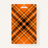 Halloween Oranje Tartan Badge (Achterkant)