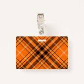 Halloween Oranje Tartan Badge (Achterkant met clip)