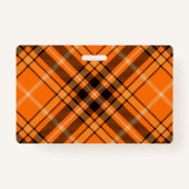 Halloween Oranje Tartan Badge (Achterkant)