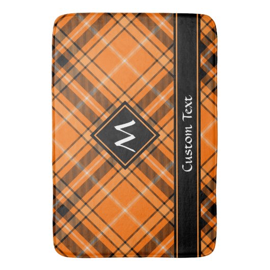 Halloween Oranje Tartan Badmat (Voorkant Verticaal)