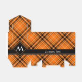 Halloween Oranje Tartan Bedankdoosjes (Uitgevouwen)