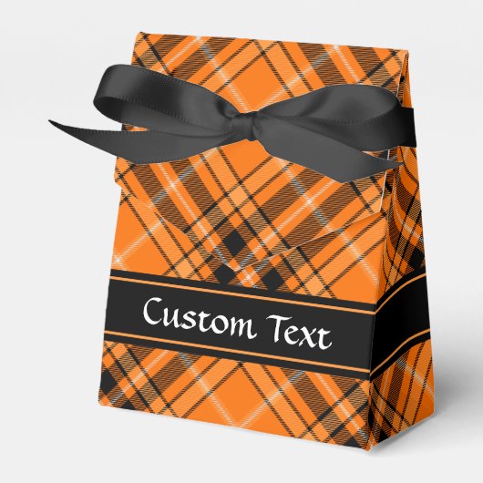 Halloween Oranje Tartan Bedankdoosjes (Voorkant Zijde)