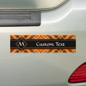 Halloween Oranje Tartan Bumpersticker (Op auto)