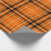 Halloween Oranje Tartan Cadeaupapier (Hoek)