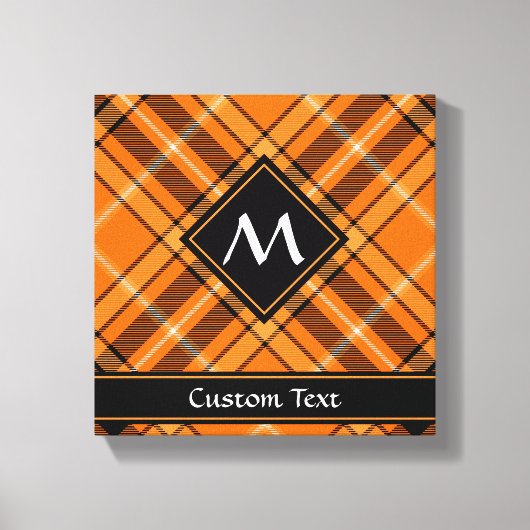 Halloween Oranje Tartan Canvas Afdruk (Voorkant)