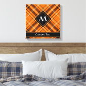 Halloween Oranje Tartan Canvas Afdruk (Insitu (Slaapkamer))