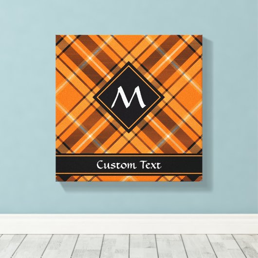 Halloween Oranje Tartan Canvas Afdruk (Insitu (Houten vloer))