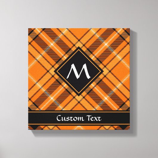 Halloween Oranje Tartan Canvas Afdruk (Voorkant)