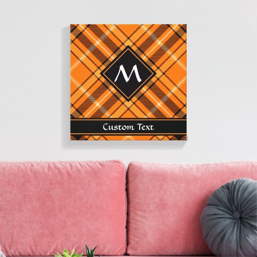Halloween Oranje Tartan Canvas Afdruk (Insitu (Woonkamer))