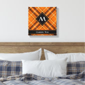 Halloween Oranje Tartan Canvas Afdruk (Insitu (Slaapkamer))