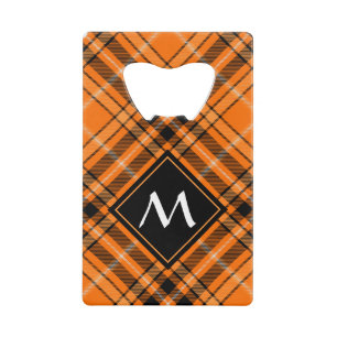 Halloween Oranje Tartan Creditkaart Flessenopener