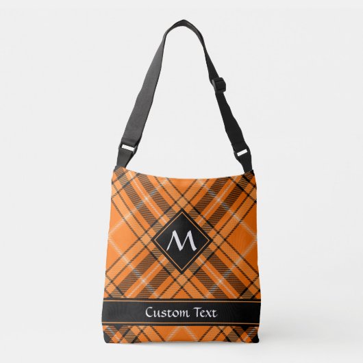 Halloween Oranje Tartan Crossbody Tas (Voorkant)