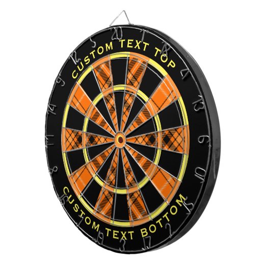 Halloween Oranje Tartan Dartbord (Voorkant Rechts)