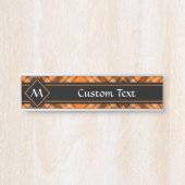 Halloween Oranje Tartan Deurbordje (Voorkant)