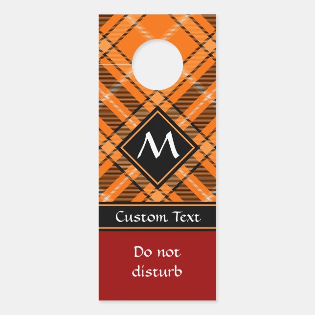 Halloween Oranje Tartan Deurhanger (Voorkant)