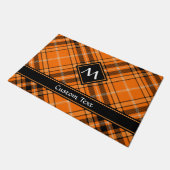 Halloween Oranje Tartan Deurmat (Schuin)