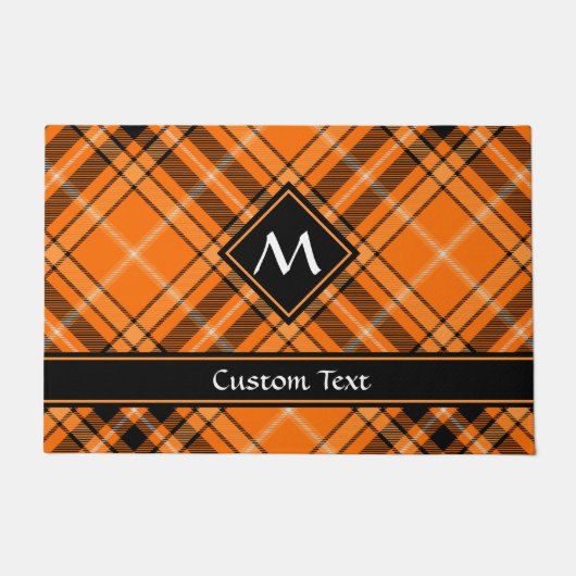 Halloween Oranje Tartan Deurmat (Voorkant)