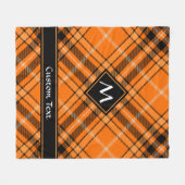 Halloween Oranje Tartan Fleece Deken (Voorkant (Horizontaal))