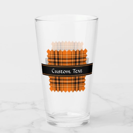 Halloween Oranje Tartan Glas (Achterkant)