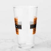 Halloween Oranje Tartan Glas (Rechts)