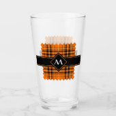 Halloween Oranje Tartan Glas (Voorkant)