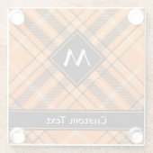 Halloween Oranje Tartan Glazen Onderzetter (Achterkant)