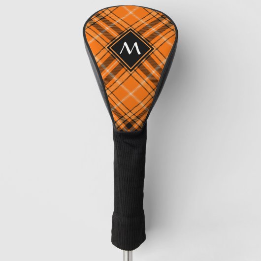 Halloween Oranje Tartan Golfheadcover (Voorkant)