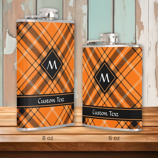 Halloween Oranje Tartan Heupfles