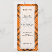 Halloween Oranje Tartan Kaart (Achterkant)