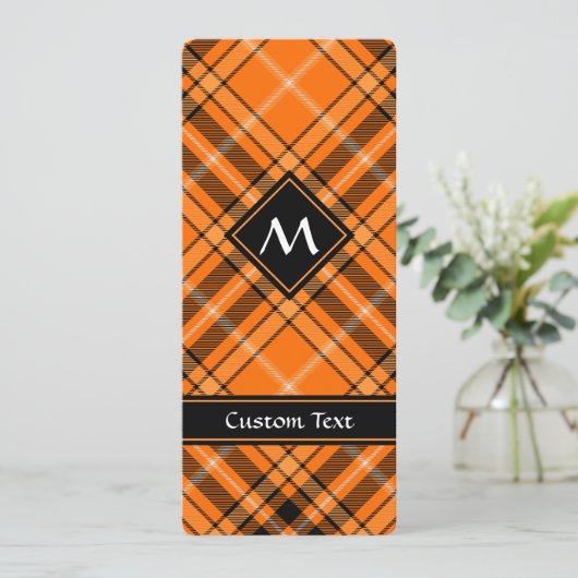Halloween Oranje Tartan Kaart (Staand voorkant)