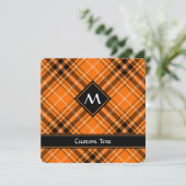Halloween Oranje Tartan Kaart (Staand voorkant)