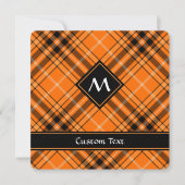 Halloween Oranje Tartan Kaart (Voorkant)