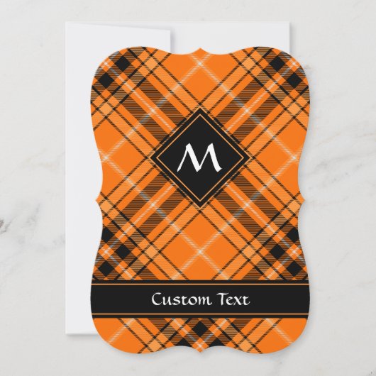 Halloween Oranje Tartan Kaart (Voorkant)