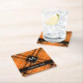 Halloween Oranje Tartan Kartonnen Onderzetters (Insitu)