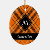 Halloween Oranje Tartan Keramisch Ornament (Rechts)