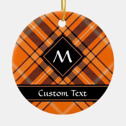 Halloween Oranje Tartan Keramisch Ornament (Voorkant)