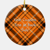Halloween Oranje Tartan Keramisch Ornament (Achterkant)