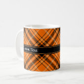 Halloween Oranje Tartan Koffiemok (Voorkant links)
