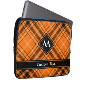 Halloween Oranje Tartan Laptop Sleeve (Voorkant Rechts)