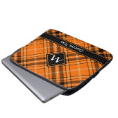 Halloween Oranje Tartan Laptop Sleeve (Voorkant onderkant)