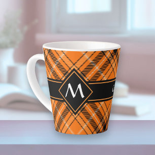 Halloween Oranje Tartan Latte Mok