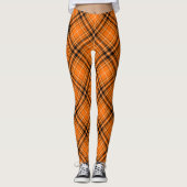 Halloween Oranje Tartan Leggings (Voorkant)