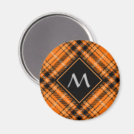 Halloween Oranje Tartan Magneet