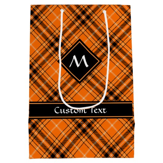 Halloween Oranje Tartan Medium Cadeauzakje (Achterkant)