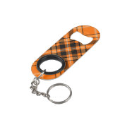 Halloween Oranje Tartan Mini Flessenopener (Achterkant Gekanteld)