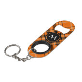 Halloween Oranje Tartan Mini Flessenopener (Voorkant Gekanteld)
