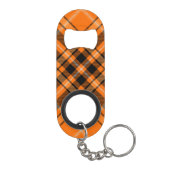 Halloween Oranje Tartan Mini Flessenopener (Achterkant)