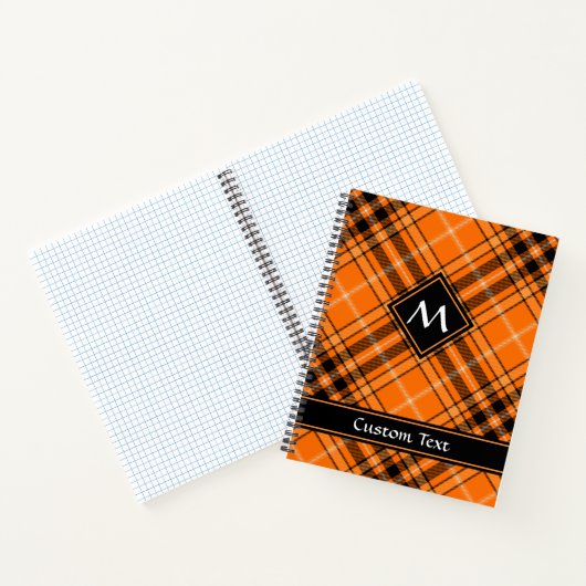 Halloween Oranje Tartan Notitieboek (Binnen)