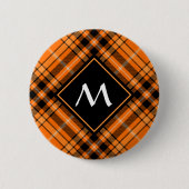 Halloween Oranje Tartan Ronde Button 5,7 Cm (Voorkant)