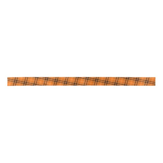 Halloween Oranje Tartan Satijnen Lint (Voorkant)